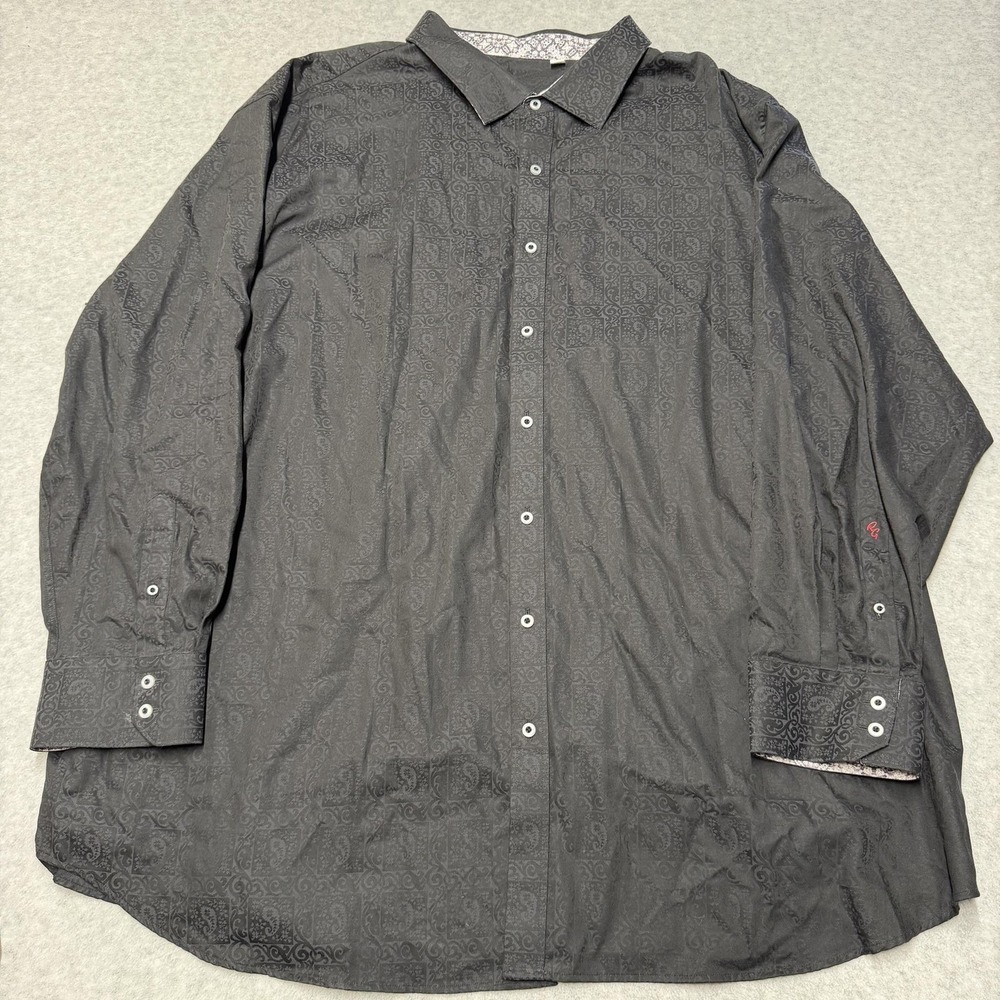 Robert Graham Shirt Mens 5XL Gray Geometric Skull Trim Button Up Long Sleeve